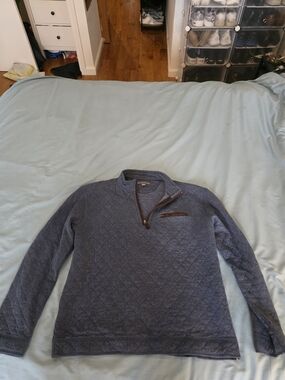 Johnston & Murphy Quilted Half-Zip Sweater in Navy Blue